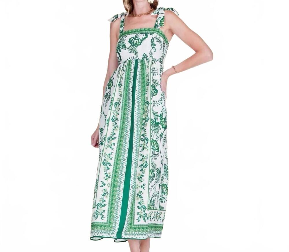 NEW JADE the verdant villa maxi dress in green and white floral